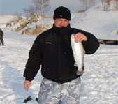 Рыбалка на  озере Бирюзовое январь 2009г. (Челябинская область)