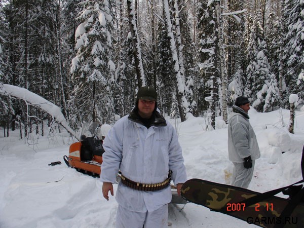 Охота на медведя на берлоге февраль 2007г.  (Республика Коми)