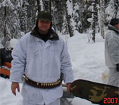 Охота на медведя на берлоге февраль 2007г.  (Республика Коми)