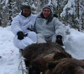 Охота на медведя на берлоге февраль 2007г.  (Республика Коми)