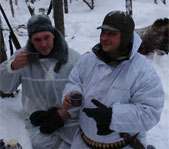 Охота на медведя на берлоге февраль 2007г.  (Республика Коми)