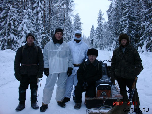 Охота на медведя на берлоге февраль 2007г.  (Республика Коми)