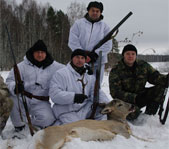 Загонная охота на косулю декабрь 2008г. (Челябинская область)