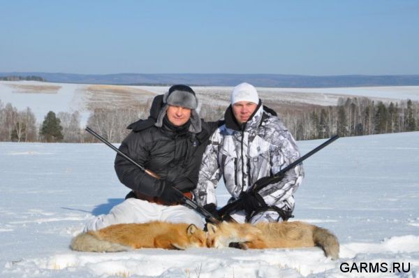 Охота на лисицу февраль 2012 г.(Челябинская область)